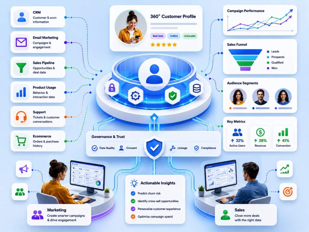 Databricks CustomerLake unifies CRM, ecommerce, support and product data into a governed 360-degree customer profile.